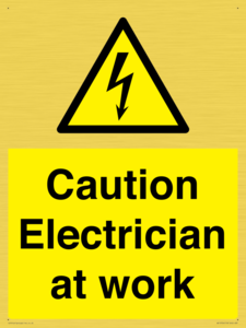 Caution Electrician at work